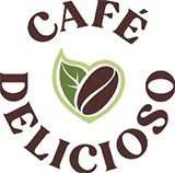 A green background with the words cafe delicioso written in it.