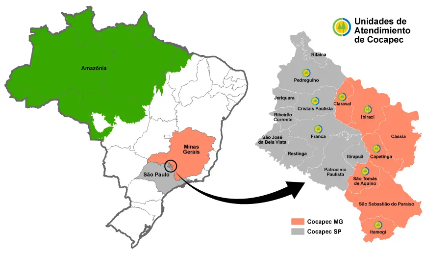 A map of the region with a green arrow pointing to it.