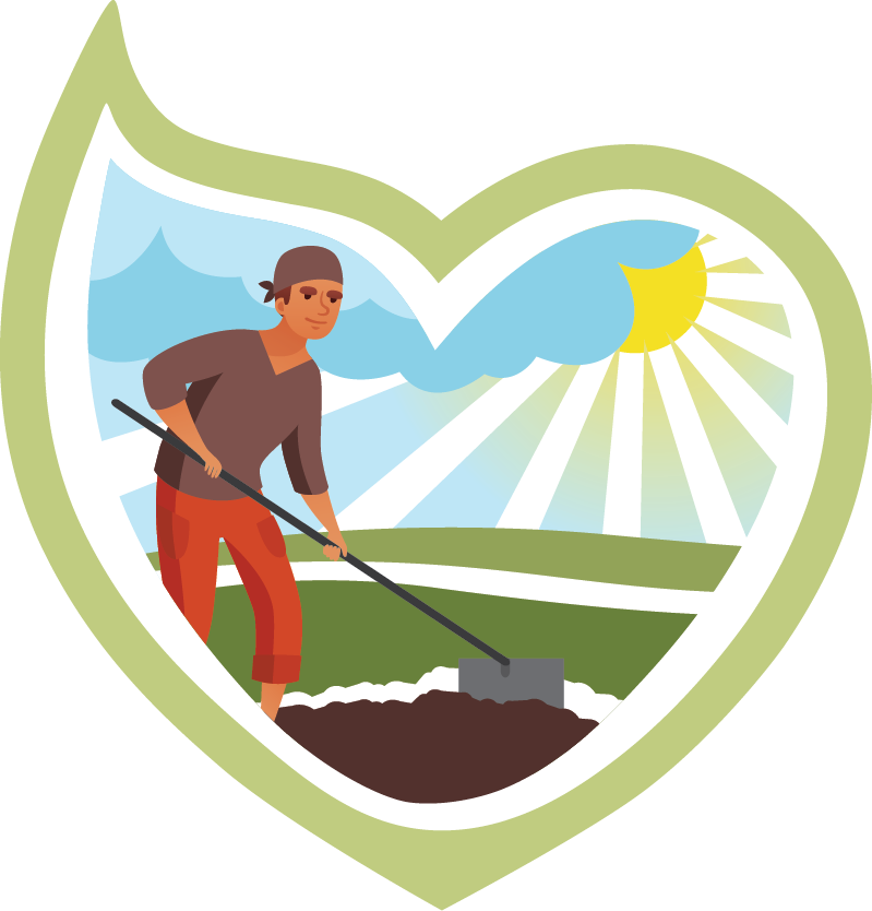 Cafe Icons_HOMEPAGE_PEOPLE A man is using a shovel to work on the ground.
