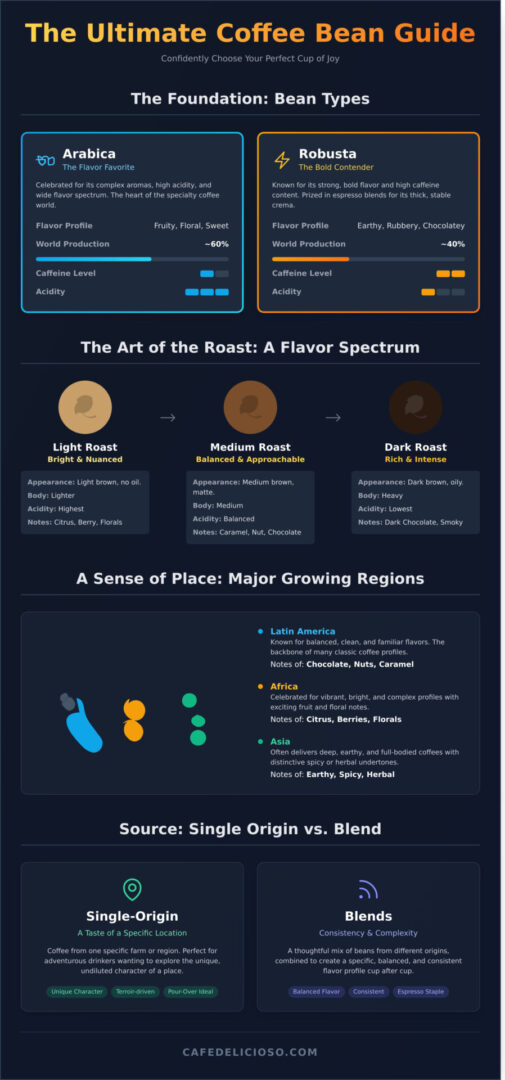 Coffee Beans: The Ultimate Guide to Buying the Perfect Bag Online - Infographic