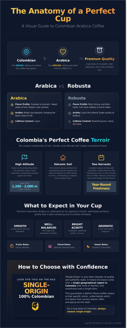 Colombian Arabica Coffee: A Guide to the World’s Most Beloved Bean - Infographic
