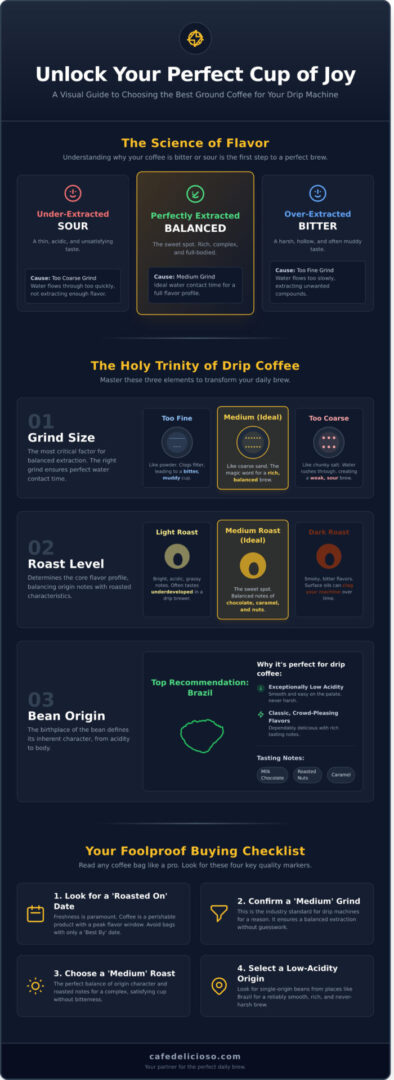 The Best Ground Coffee for Drip Machines: A Complete 2026 Guide - Infographic