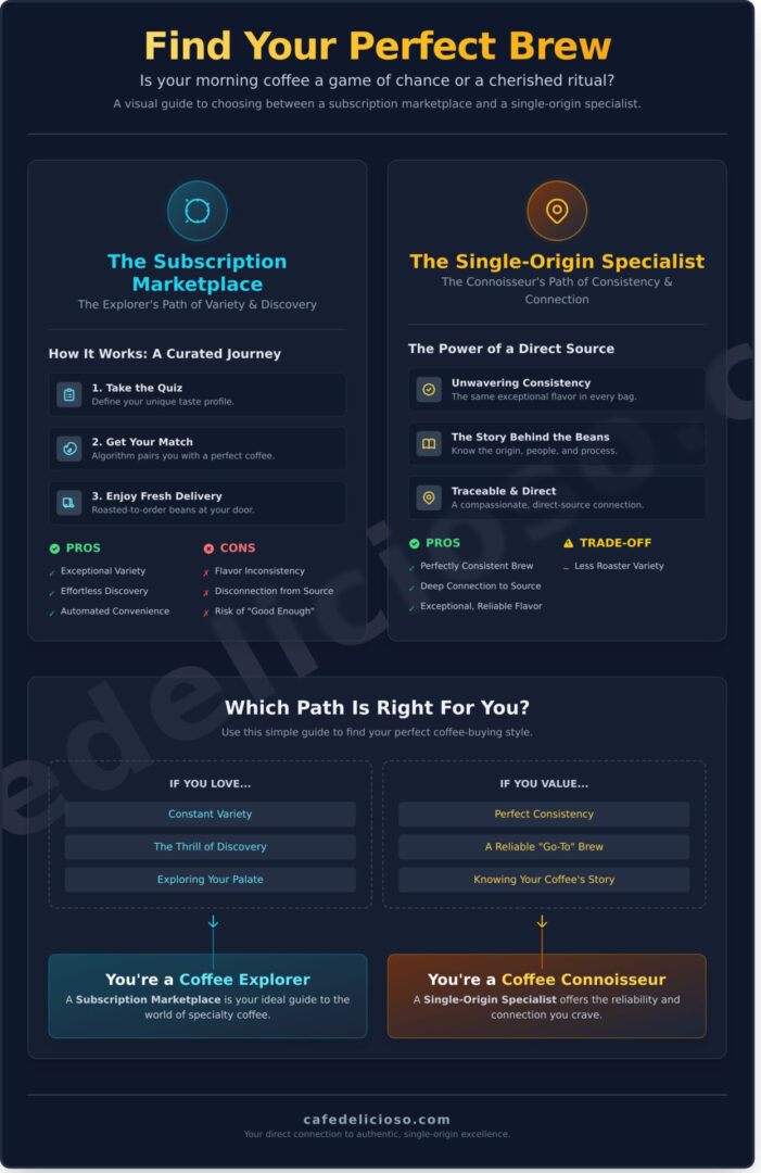 Trade Coffee: Is a Subscription Service the Best Way to Buy Coffee? - Infographic