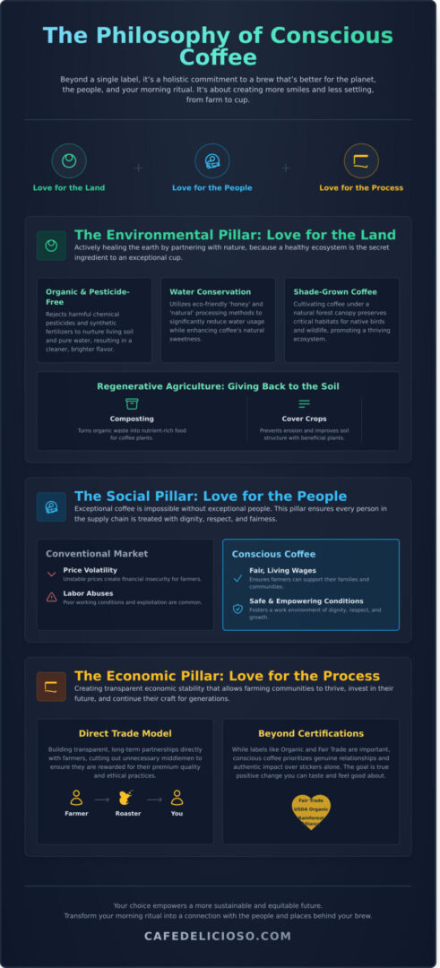 What Is Conscious Coffee? A Guide to Truly Ethical Brews - Infographic